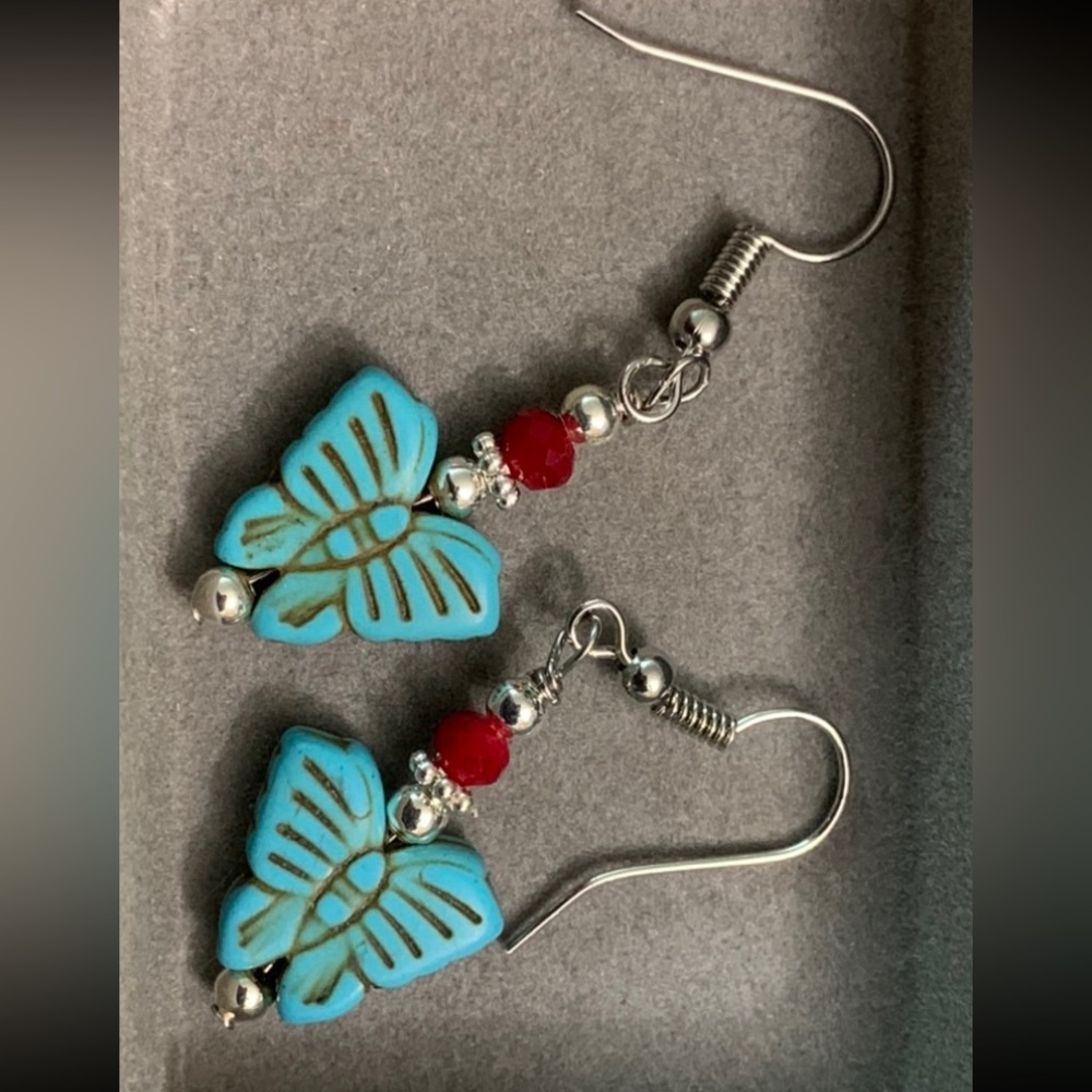 Abalone beaded earrings NEW handmade.